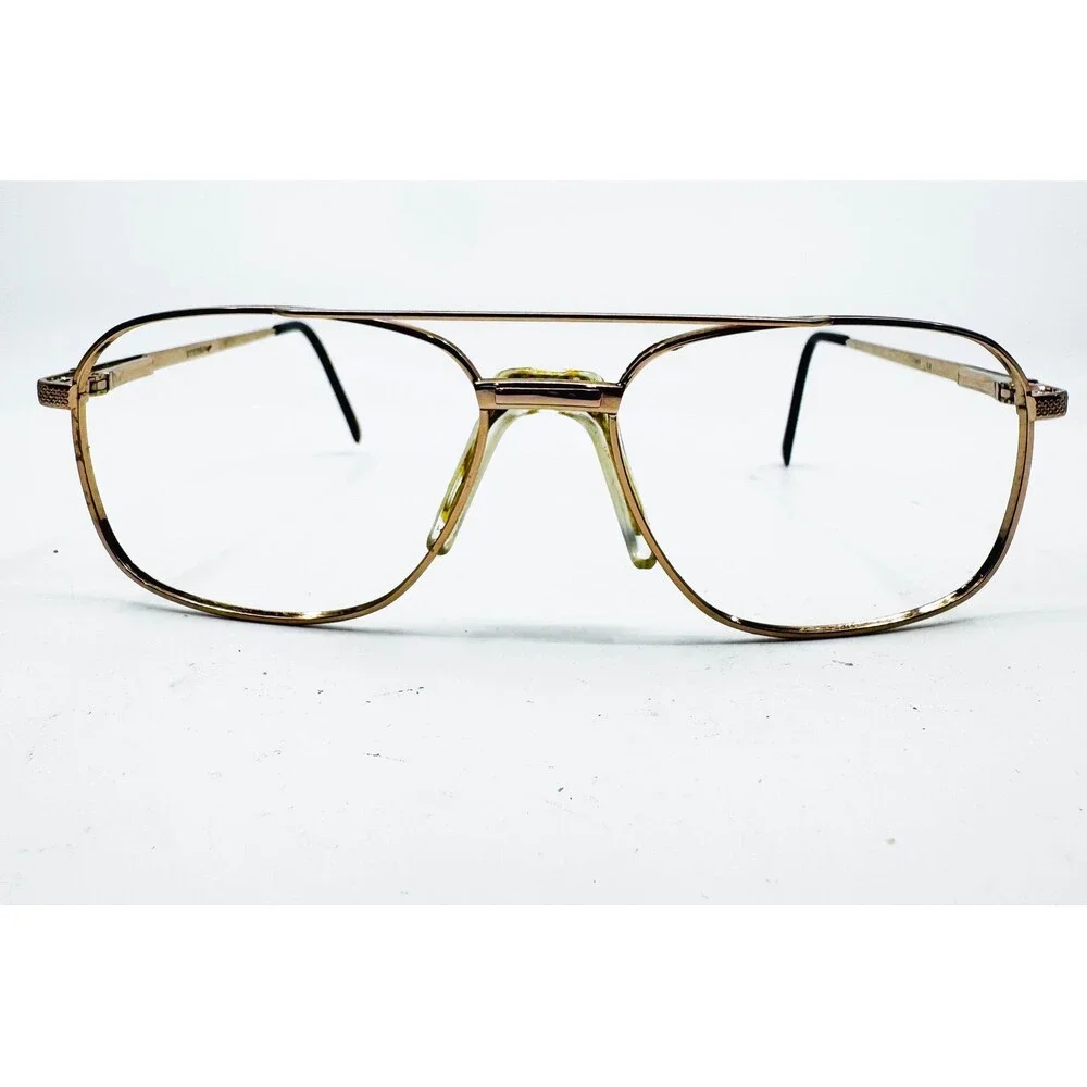 Stetson Eyeglasses Mens Gold Aviator Double Bridge Full Rim 140 39504